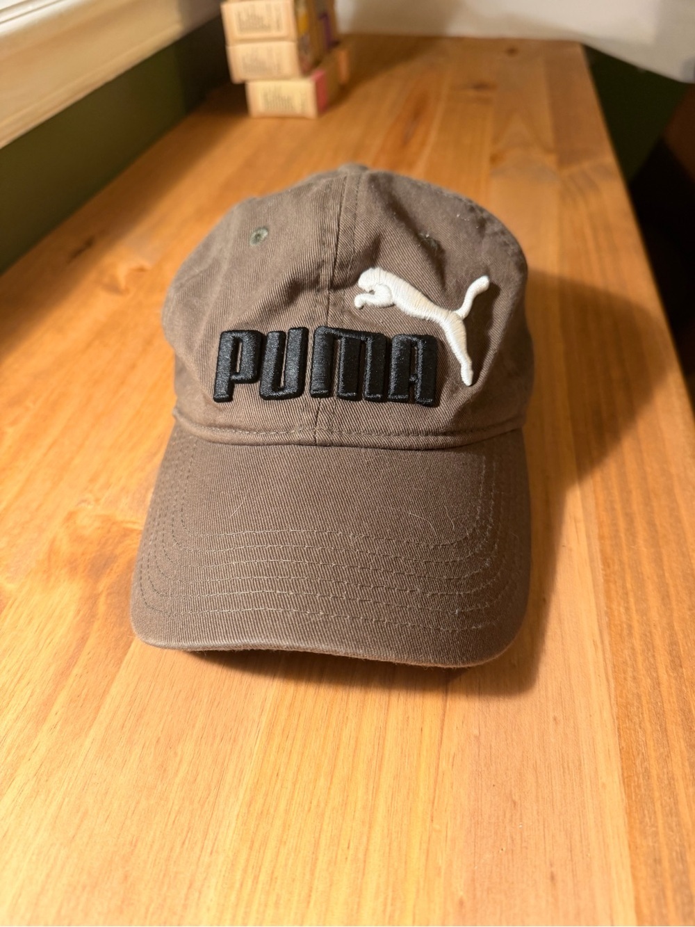Puma Green Baseball Cap with Embroidered Logo